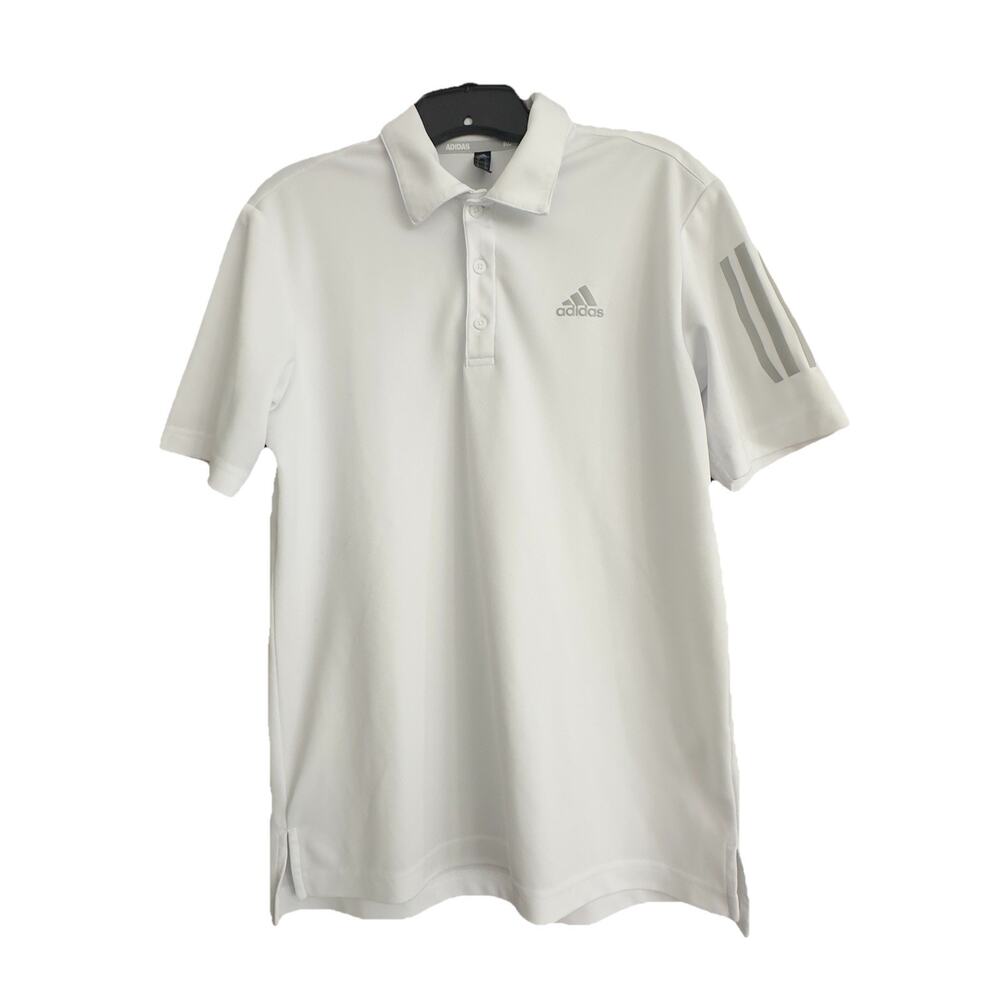 Adidas 3 Stripe Men’s Size S  Button Short Sleeve Golf Shirt. tennis sport